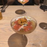 ヤナカ スギウラ - かに、うに、赤パプリカジュレ