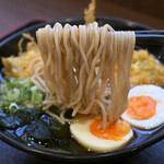 峠そば - かけそば＠税込450円＋鯵天＠税込200円＋ゆで卵＠税込100円