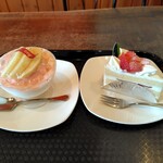 アルティジャーノ - 桃パフェといちごショート