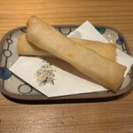 石臼挽手打 そばの音 - エビ春巻き