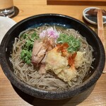 石臼挽手打 そばの音 - 小エビ天　冷やかけ蕎麦