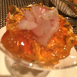 テート・ア・テート - 人参のムース・カンパチのタルタルをのせて