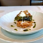 リストランテ イ・ルンガ - 冷製スパゲッティ　ピエンノロ　大和丸なす　リコッタチーズ