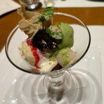 肉割烹　華家　新栄 - 抹茶とバニラアイスのパルフェ