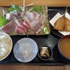 福浦漁港 みなと食堂 - 刺身定食＋アジフライ単品