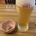 そば処 甚五郎 - 生ビール（中）