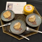 日本料理 TOBIUME - 超激レア！STOVE+と新政酒造コラボの新政頒布会限定スイーツ「陽冠」にAMAZON CACAOのカカオを合わせる隠し玉登場