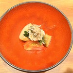 いまむら - 冬瓜、モロヘイヤ、湯葉、焼き茄子にトロロのトッピング