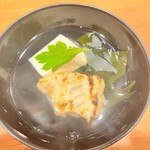 いまむら - 凌ぎ　本枯れ節で出汁を取った焼き魚と豆腐の吸い物