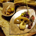 千松しま - optio A30で撮影。鯨肉の山椒醤油づけ。