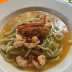 風と手と土 - エビとアオサノリ　ペペロンチーノ