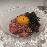 五島列島modern割烹 REHN - 和牛イチボのユッケ