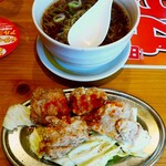 新時代 - 〆の黒醤油葱ラーメン税込308円+唐揚げ塩スパイス税込638円