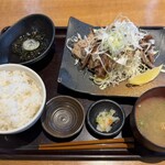 炭焼治郎 - もち豚カルビねぎ塩炭火焼定食　1,100円