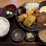 炭焼治郎 - マグロほほ肉とマグロカツ定食　1,100円