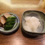 焼き鳥 柳さわ - 塩梅もよかった漬けもの。おろし