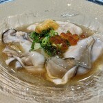北の味と和み ぽあろ - カムイモシリコース【前菜】《ウニとイクラと生牡蠣昆布森産（自家製カキ用ぽん酢）》