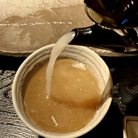 古今 本店 - そば湯