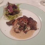 北島亭 - フォアグラとトウモロコシのガレット・トリュフ添え