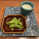 焼鳥 せきね - 男爵芋のポタージュ＆山椒枝豆