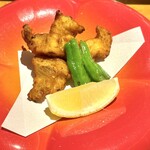 下関温泉 風の海  - 河豚の唐揚げ、ふっくら弾力もある