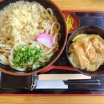 山福 - 料理写真:かけうどん+ミニカツ丼￥890・麺大盛+￥60
