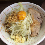 ラーメン二郎 - 念願の汁なし♪麺半分。