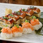 レストラン ユラユラ - うなぎ押し寿司（9/1～）
サーモン親子寿司（10/16～）