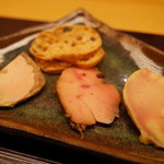 日本料理 銀座 大野 - 自家製フォアグラ三種の味 1,080円 2014.10.1x