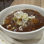 橘屋 - 麻婆茄子。熱々で火傷しそうになったけど、テクニックで防戦♪そういえばマイレビさまのネコ舌治ると良いなぁと。