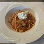 Lamp - マスカルポーネチーズとバジリコのタリアテッレ(トマト)