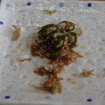 本格手打うどん はゆか - 青唐ちりめん（無料トッピング）　※2014年10月