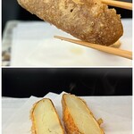 天富良 天露 - じいじのジャガイモ （宮城県古川より）
奥様のお父さんが作るジャガイモ、娘さん達が〝じいじのジャガイモ〟と呼ぶそうです（笑）
揚げては休ませを繰り返した、めちゃ甘いジャガイモ！