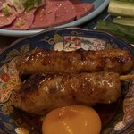 大衆酒場55 - 月見つくね2本（500円）