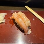 築地 男前鮓 - 甘海老（ミソ付き）