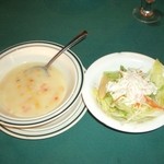 Chamoru Tei Restaurant - 2004年のセットのスープとチャモロ風サラダ