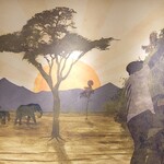 スターバックスコーヒー - 店内(壁画)