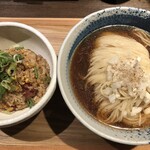 鴨出汁中華蕎麦 麺屋yoshiki - 鯵の冷やしそば(醤油)+鴨チャーハン