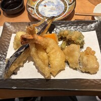 梅田 鮨割烹のの - 天ぷら盛り合わせ