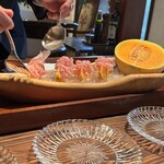 あざみ野うかい亭 - 生ハムを夕張メロンに