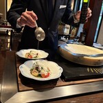 あざみ野うかい亭 - オリーブオイルをかけて