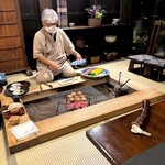 にし屋別荘 - 囲炉裏で