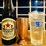 大衆酒場 坂本商店 - 20250901サッポロラガー赤星中瓶790円・紀州蜂蜜梅酒ソーダ割660円