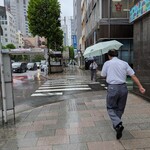 ジンコック - 台風来てるので雨足が速い。