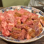 焼肉 三日月 - 上ロース、上ハラミ、カルビ