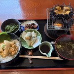 ムラカミヤ - 無添加生ウニ丼+ウニの丸焼き+うにの天ぷら