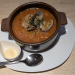 Donostia Comeru。 - 魚介のアロスメロッソ（スペイン風雑炊仕立て）