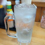 立呑み 龍馬 - ★★レモンサワー 380円 中ジョッキいっぱいだが甘さが足りず いまいち！