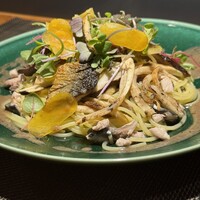 北海道　秋刀魚　松茸　自家製からすみ　アーリオオーリオ　スパゲッティーニ