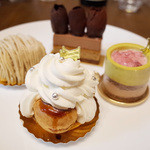 スイーツガーデン ユウジアジキ - サントノーレ・トンカ(490円)、ミラネーゼ(520円)、シヴァラ(490円)、和栗のモンブラン(580円)